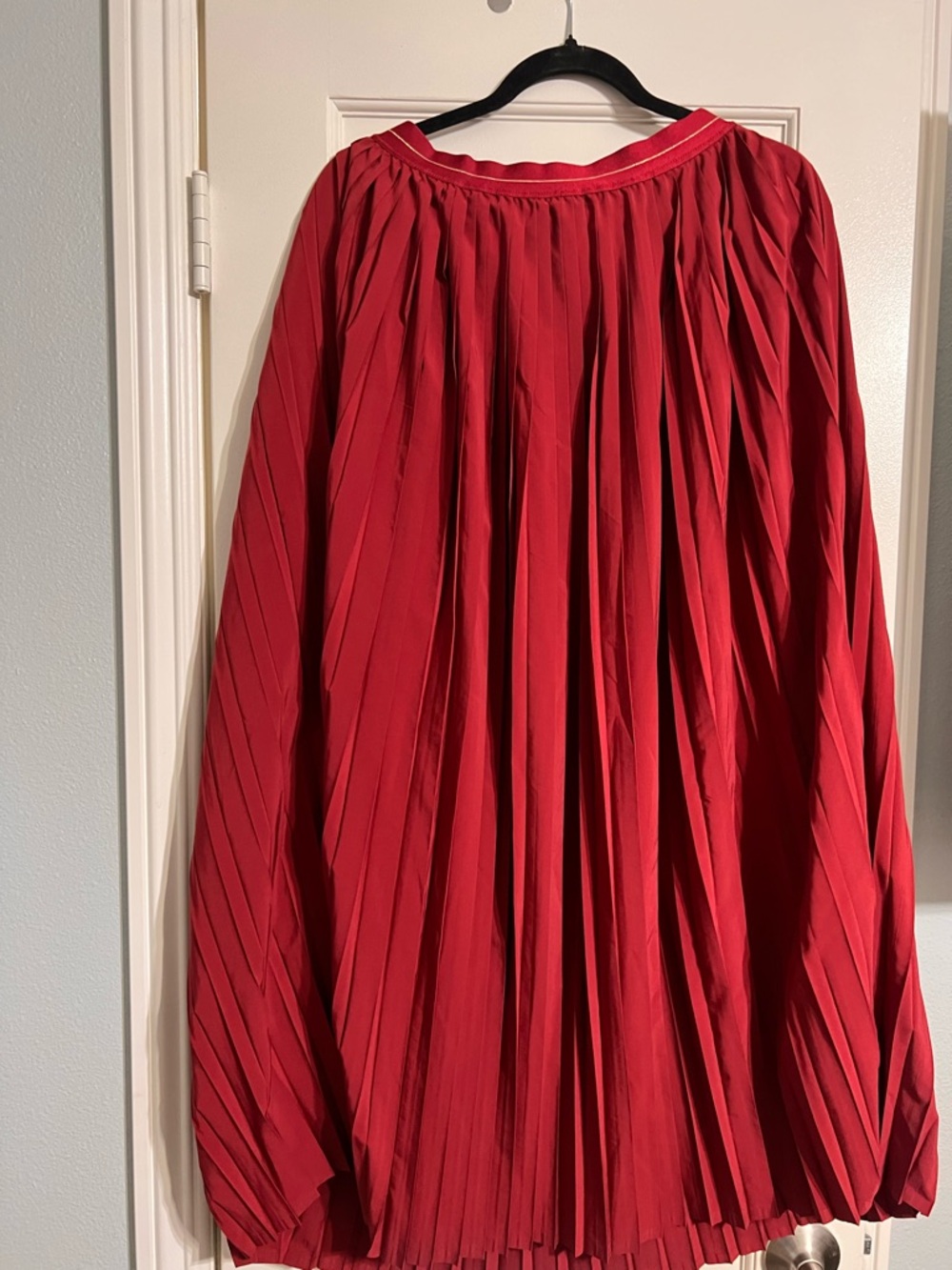 aerie burgundy, deep red Pleated A-Line Maxi Skirt